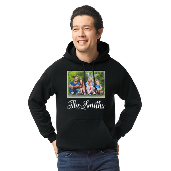 Custom Family Photo and Name Hoodie - Black - Large