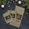 Family Photo and Name Burlap Gift Bags - LIFESTYLE (Flat lay)