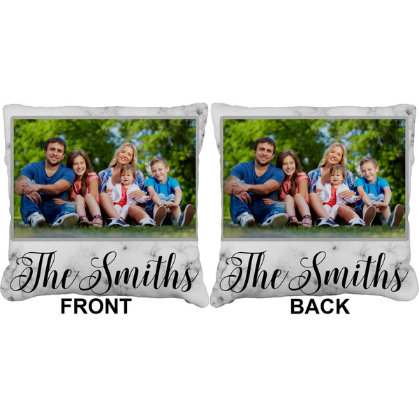 Family Photo and Name Burlap Pillow Approval