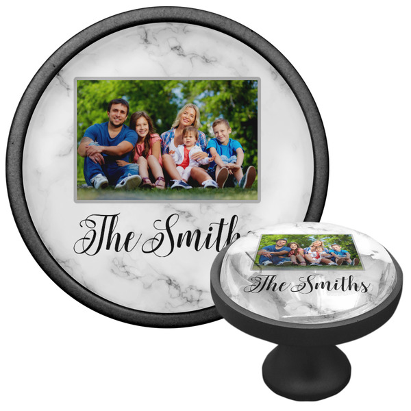 Family Photo and Name Cabinet Knob - Black - Multi Angle