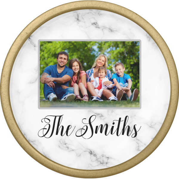 Family Photo and Name Cabinet Knob - Gold - Front