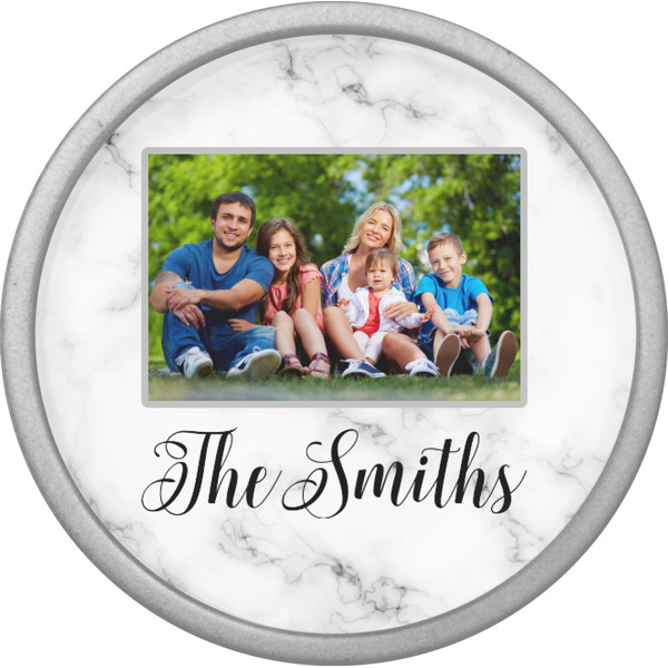 Family Photo and Name Cabinet Knob - Nickel - Front