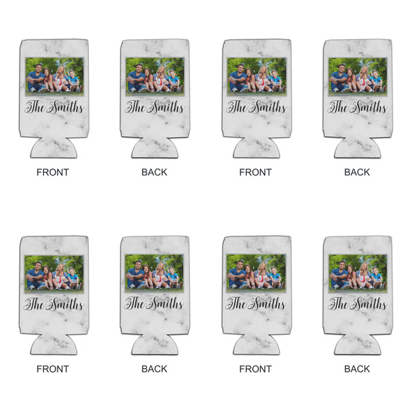 Family Photo and Name Can Cooler - 16oz - Set of 4 - Front & Back