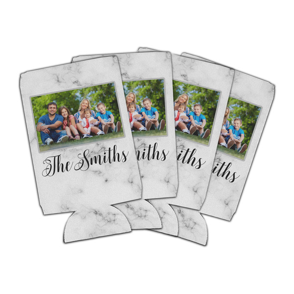 Custom Family Photo and Name Can Cooler - 16 oz - Set of 4
