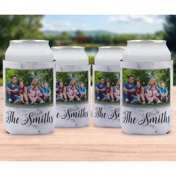 Family Photo and Name Can Cooler - Standard 12oz - Set of 4 - In Context