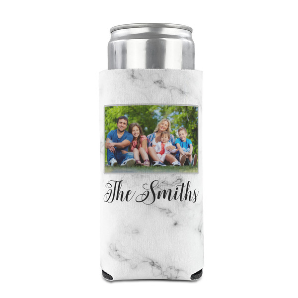 Family Photo and Name Can Cooler - Tall 12oz - Front on Can