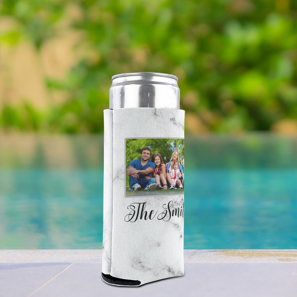 Family Photo and Name Can Cooler - Tall 12oz - In Context
