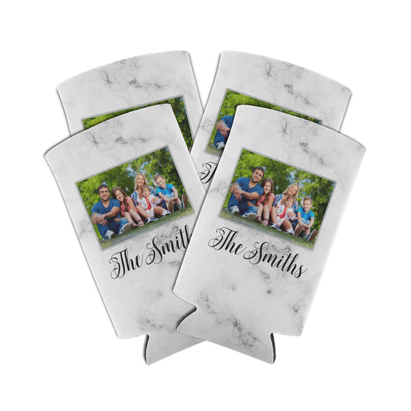 Custom Family Photo and Name Can Cooler - Tall 12 oz - Set of 4