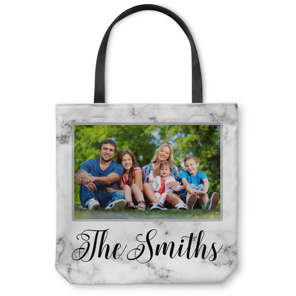 Custom Family Photo and Name Canvas Tote Bag - Small - 13" x 13"