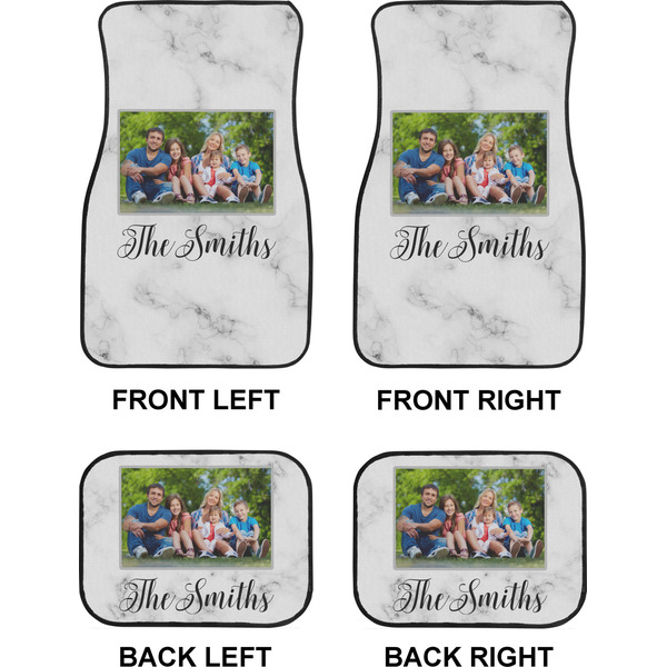 Family Photo and Name Car Floor Mats Set (2F + 2B)