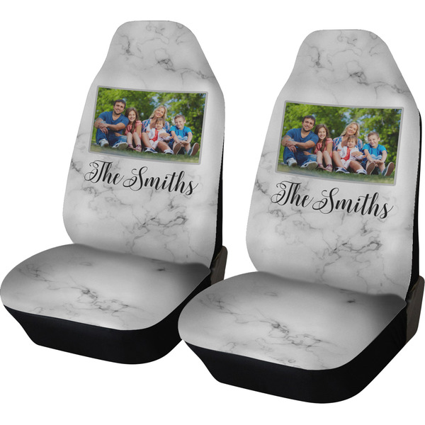Custom Family Photo and Name Car Seat Covers - Set of Two