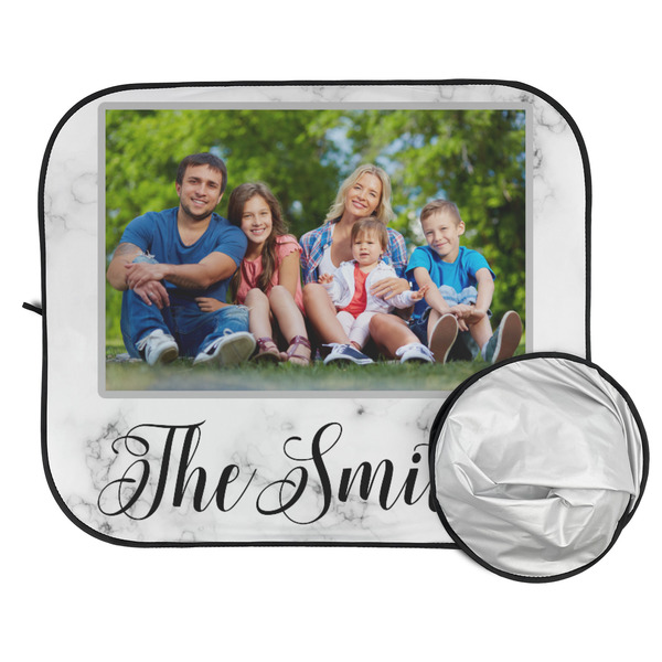 Family Photo and Name Car Sun Shades - FOLDED & UNFOLDED
