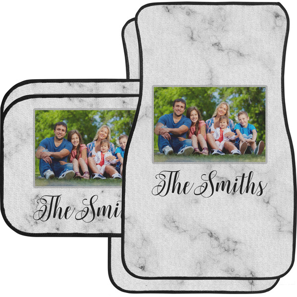 Custom Family Photo and Name Car Floor Mats Set - 2 Front & 2 Back