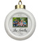 Family Photo and Name Ceramic Ball Ornament