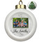 Family Photo and Name Ceramic Christmas Ornament - Xmas Tree (Front View)