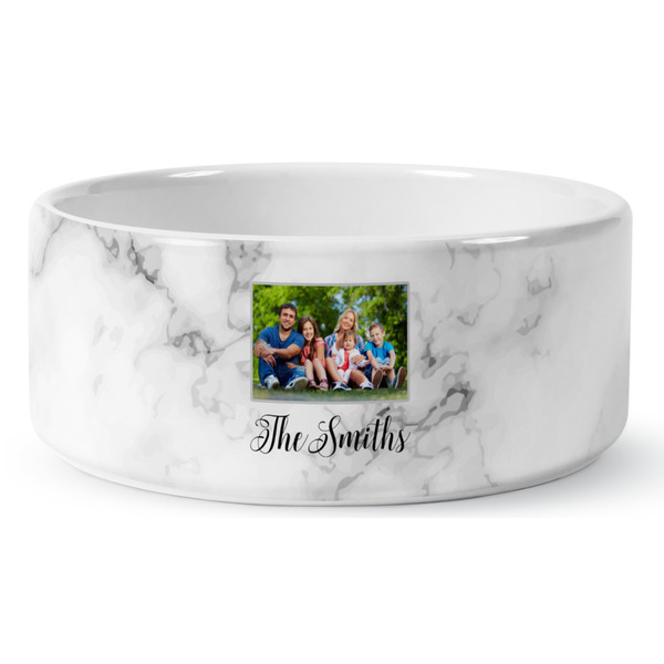 Custom Family Photo and Name Ceramic Dog Bowl