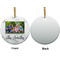 Family Photo and Name Ceramic Flat Ornament - Circle Front & Back (APPROVAL)
