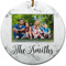 Family Photo and Name Ceramic Flat Ornament - Circle (Front)