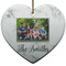 Family Photo and Name Heart Ceramic Ornament
