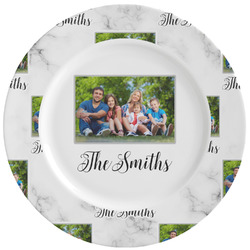 Family Photo and Name Ceramic Dinner Plates - Set of 4