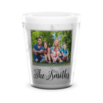 Family Photo and Name Ceramic Shot Glass - 1.5 oz - White - Set of 4