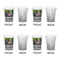 Family Photo and Name Ceramic Shot Glass - White - Set of 4 - Front & Back
