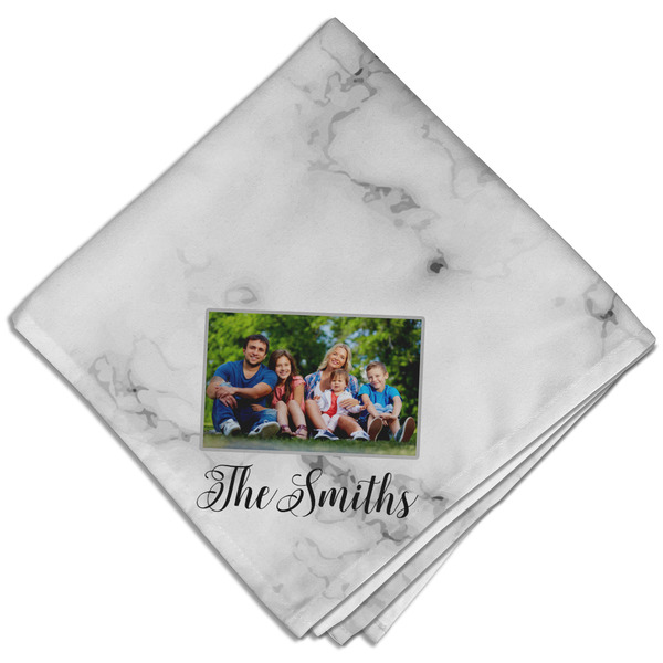 Custom Family Photo and Name Cloth Dinner Napkin - Single