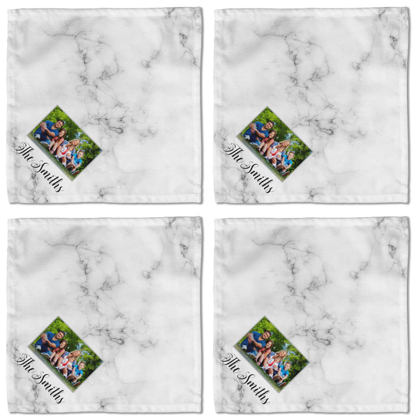 Family Photo and Name Cloth Napkins - Personalized Lunch (APPROVAL) Set of 4