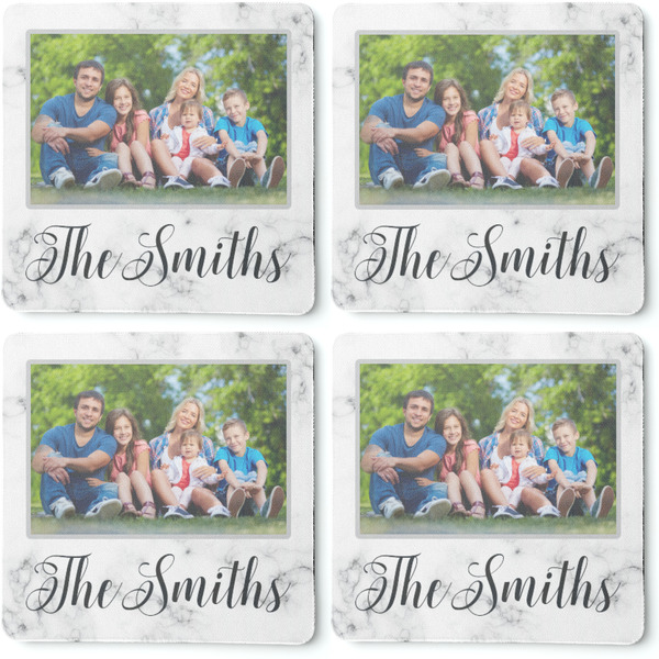 Family Photo and Name Coaster Rubber Back - Apvl