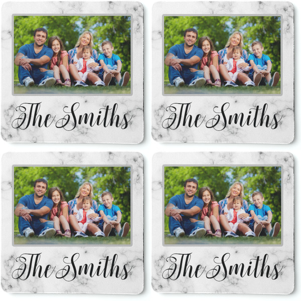 Family Photo and Name Coaster Rubber Back - Apvl