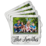 Family Photo and Name Cork Coaster - Set of 4