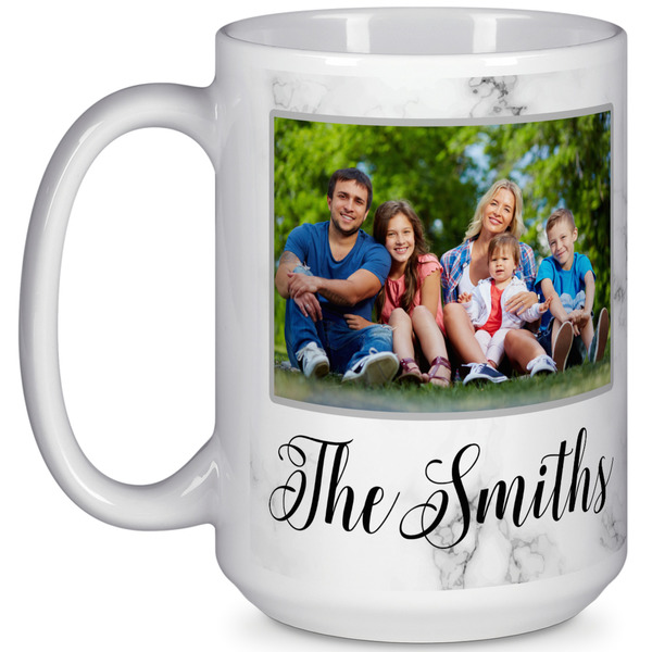 Custom Family Photo and Name 15 oz Coffee Mug - White