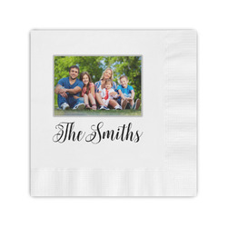Family Photo and Name Coined Cocktail Napkins
