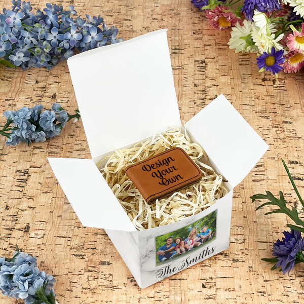 Family Photo and Name Cube Favor Gift Box - In Context