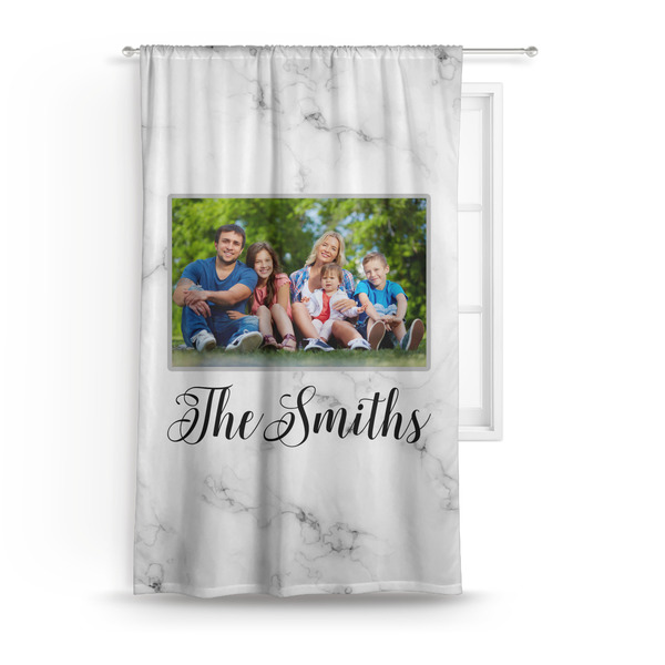 Custom Family Photo and Name Curtain