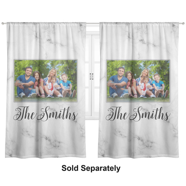Family Photo and Name Curtains Double