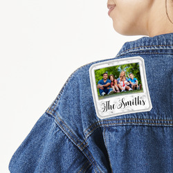 Family Photo and Name Twill Iron On Patch - Custom Shape