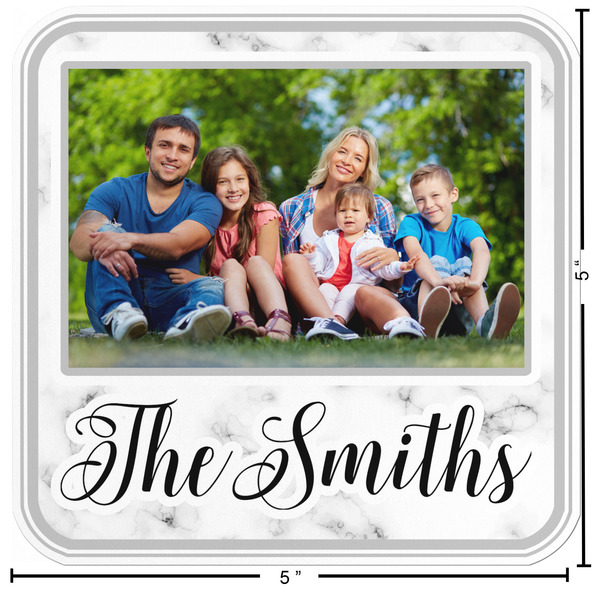 Family Photo and Name Custom Shape Iron On Patches - L Patch w/ Measurements