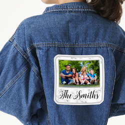Family Photo and Name Twill Iron On Patch - Custom Shape - 2XL - Set of 4