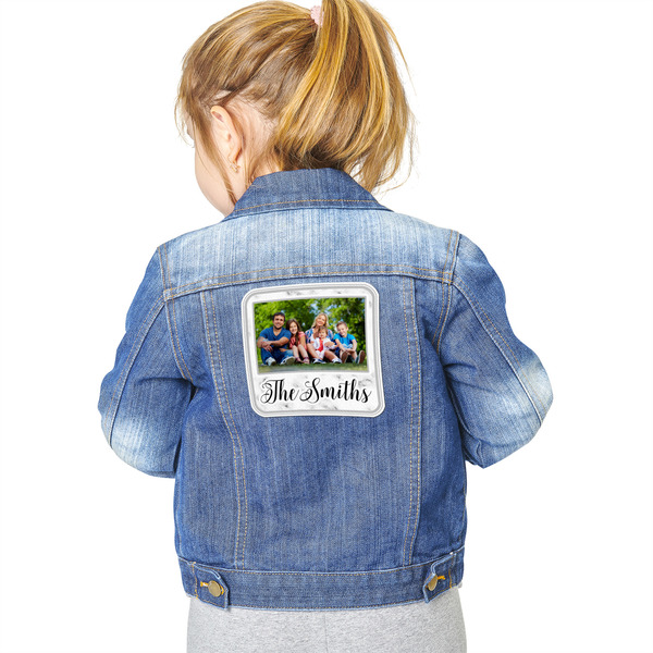Family Photo and Name Custom Shape Iron On Patches - XXL - Single - Approval