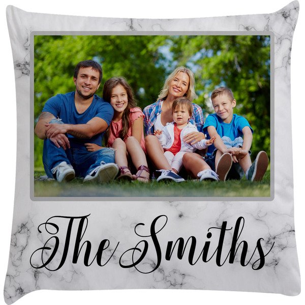 Custom Family Photo and Name Decorative Pillow Case
