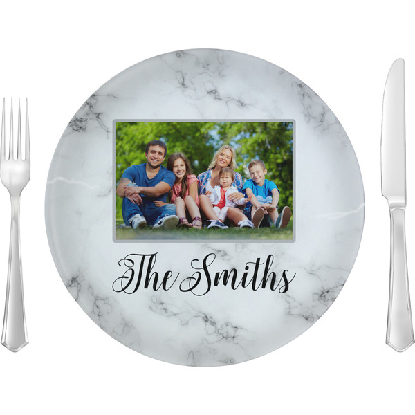 Custom Family Photo and Name Glass Lunch / Dinner Plate 10" -  Single