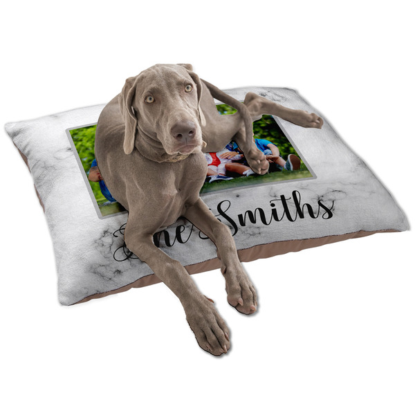 Family Photo and Name Dog Bed - Large LIFESTYLE