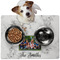 Family Photo and Name Dog Food Mat - Medium LIFESTYLE