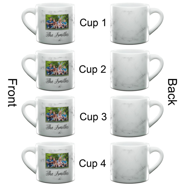 Family Photo and Name Double Shot Espresso Cup - Set of 4 - Front & Back