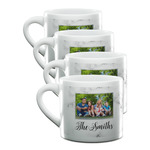 Family Photo and Name Double Shot Espresso Cups - Set of 4