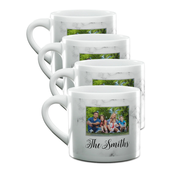 Custom Family Photo and Name Double Shot Espresso Cups - Set of 4