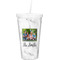 Family Photo and Name Double Wall Tumbler with Straw