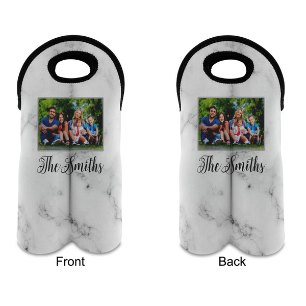 Family Photo and Name Double Wine Tote - Front & Back