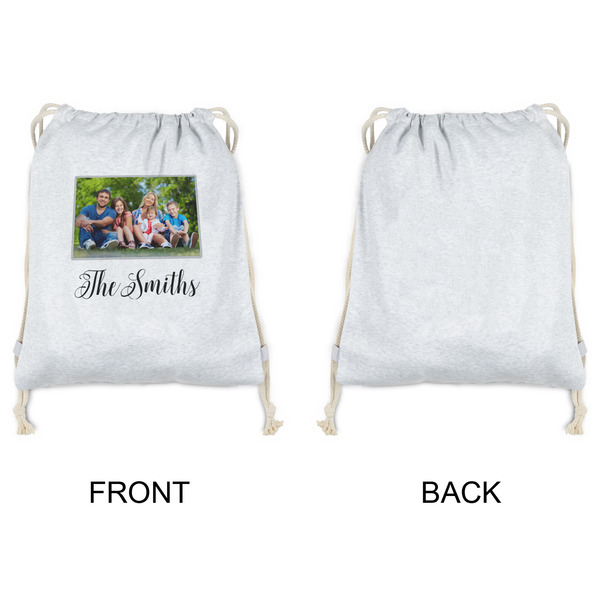 Family Photo and Name Drawstring Backpacks - Sweatshirt Fleece - Single Sided - APPROVAL